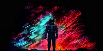 科技线条宇航员光线创意