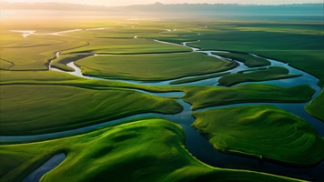 草原河流 草原风光 大好河山 壮丽山河