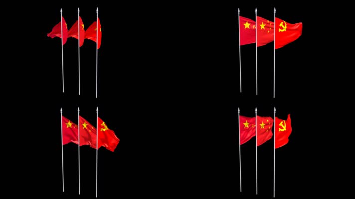 党旗国旗军旗带透明通道