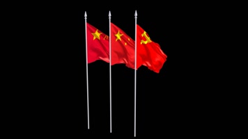 党旗国旗军旗带透明通道