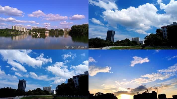 天空白云延时视频