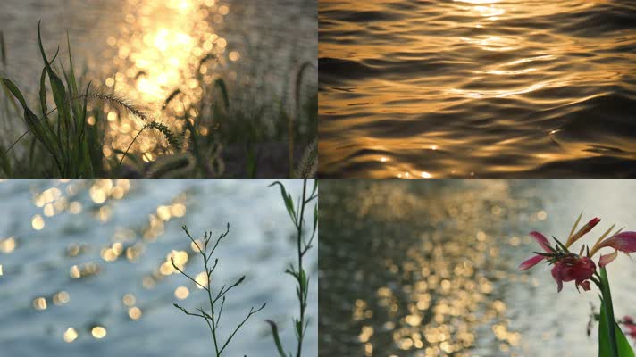 波光粼粼湖面光斑光晕