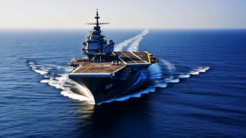 辽宁号航母在大海上巡航