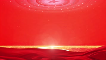 大气红色飘带带光效中国红led大屏晚会视频