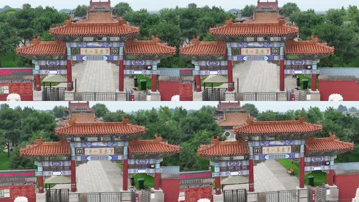 DJI_05164K航拍名胜古迹寺庙大门全景