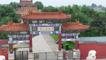 DJI_05174K航拍名胜古迹寺庙大门全景