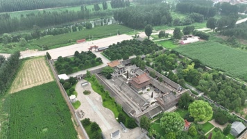 DJI_05204K航拍名胜古迹寺庙大门全景