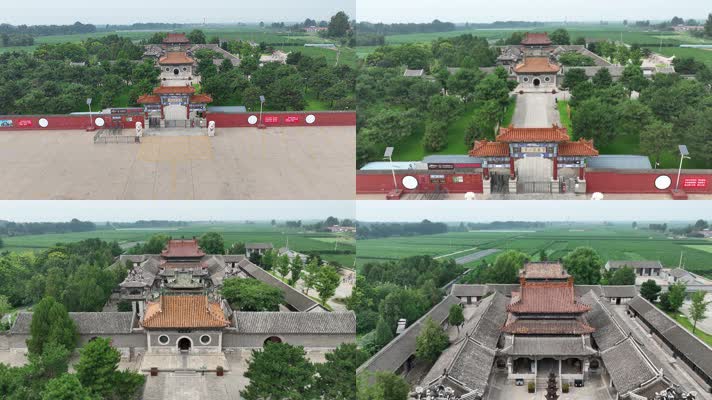 DJI_05224K航拍名胜古迹寺庙大门全景