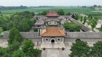 DJI_05224K航拍名胜古迹寺庙大门全景