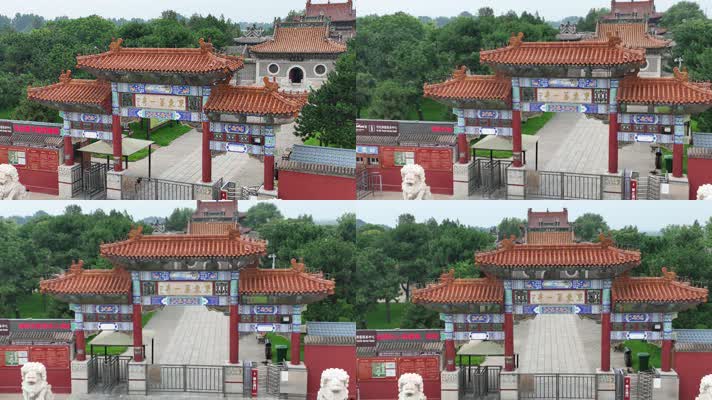 DJI_05184K航拍名胜古迹寺庙大门全景