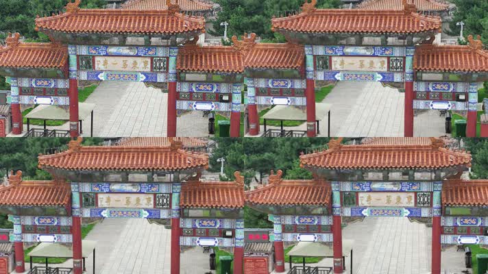 DJI_05154K航拍名胜古迹寺庙大门全景