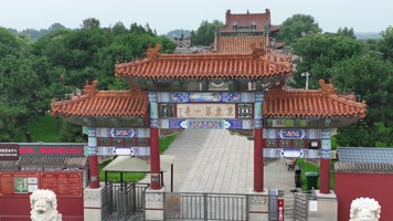 DJI_05194K航拍名胜古迹寺庙大门全景