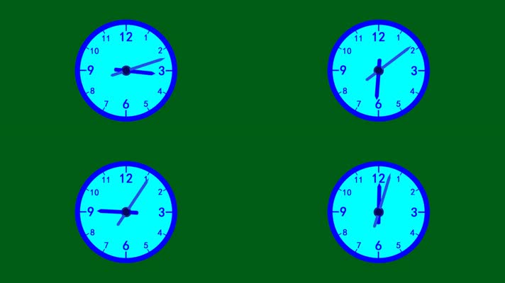 无限循环钟表动画绿屏抠像时针分针转动绿幕