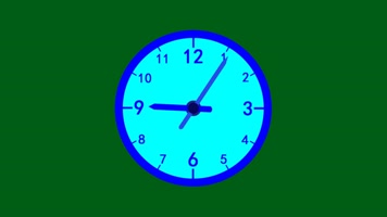 无限循环钟表动画绿屏抠像时针分针转动绿幕
