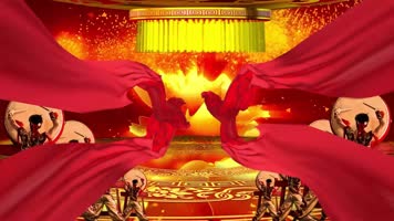 LED高清盛世鼓舞春晚开场舞蹈背景视频