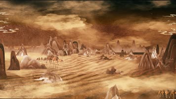 4K大气敦煌飞沙led舞台背景