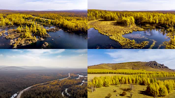 延时航拍阿尔山迷人秋色