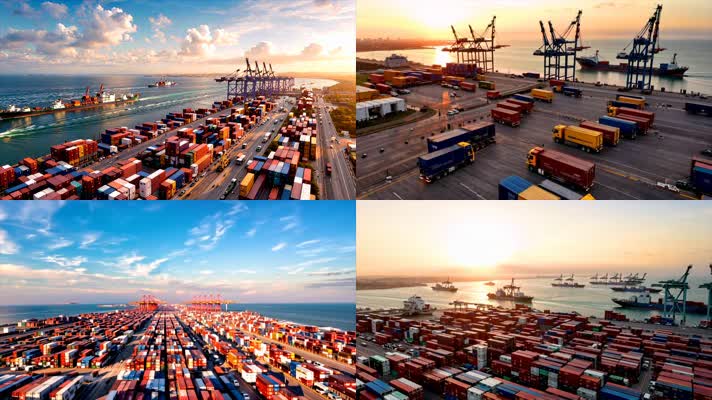 「有版权」航拍港口码头运输合集4K