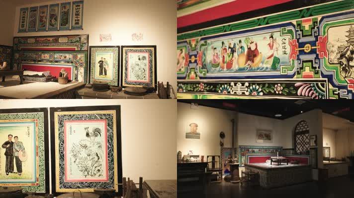 炕围画现代壁画民俗物件物品窑洞装饰