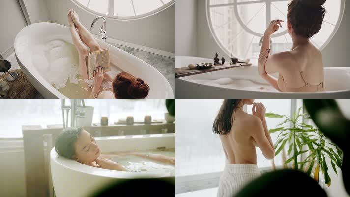 美女沐浴洗澡出浴优雅生活