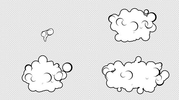 5款卡通云朵透明通道