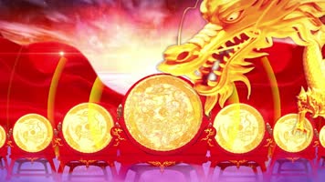 LED高清龙鼓少年舞蹈背景视频