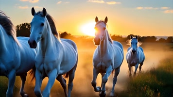 「有版权」航拍草原骏马奔跑合集4K