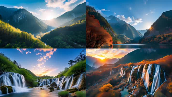 「有版权」四川九寨沟黄龙瀑布合集4K