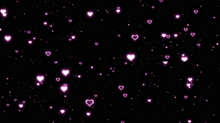 4K荧光心形粒子上升无缝循环带通道