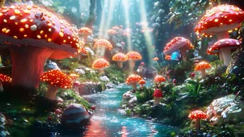 LED高清原唱童话镇卡通唯美森林舞台背景