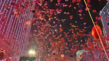 元旦 跨年夜 放气球 热闹 欢呼 跨年倒计时 