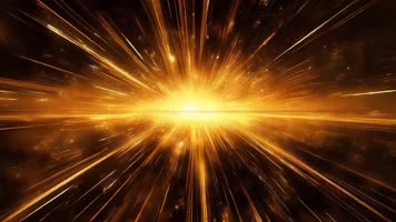 「有版权」科技感金色中心放射放射光粒子线