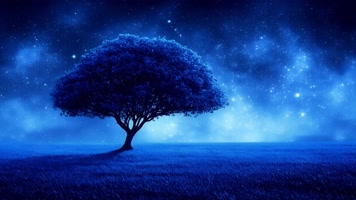 「有版权」蓝色梦幻意境星空大树合集4K