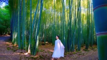 树林竹林白桦林树根