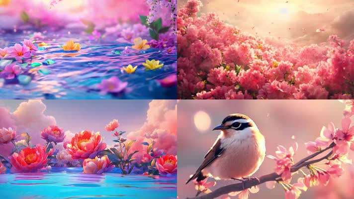 LED高清一路花开歌舞背景视频大屏幕