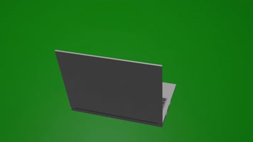 无限无缝循环蓝屏笔记本电脑旋转绿幕素材