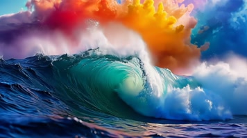 「有版权」炫彩晕染波浪海浪涌动背景合集4