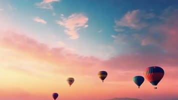 「有版权」航拍热气球日出光影合集4K