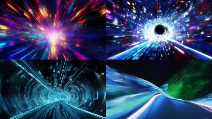 「有版权」科技感虚拟隧道快速穿梭合集4K