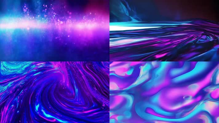 「有版权」梦幻蓝色和紫色霓虹色彩鲜艳的全
