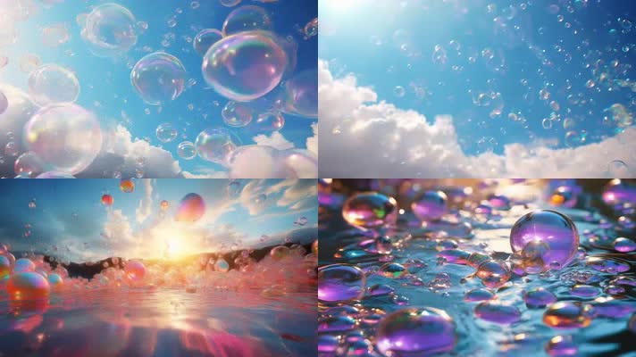 「有版权」梦幻彩色泡泡合集4K
