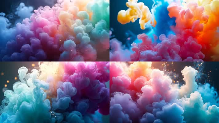 「有版权」梦幻彩墨烟雾飘散合集4K