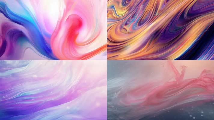 「有版权」梦幻虚拟彩色色彩流动背景合集4