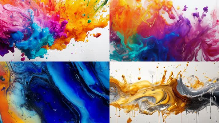 「有版权」炫彩唯美彩墨碰撞合集4K