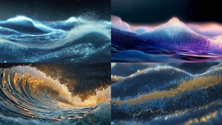 「有版权」虚拟唯美粒子海浪合集4K