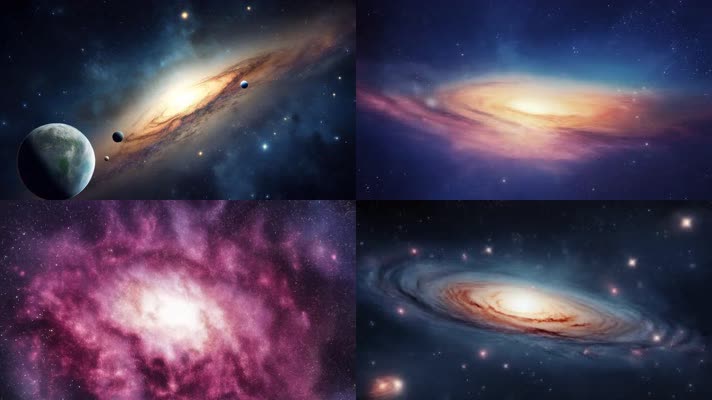 宇宙星空银河星辰太空星云旋转