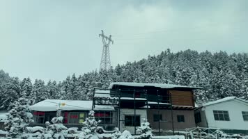 「有版权」冬天车窗外风景合集4K-3