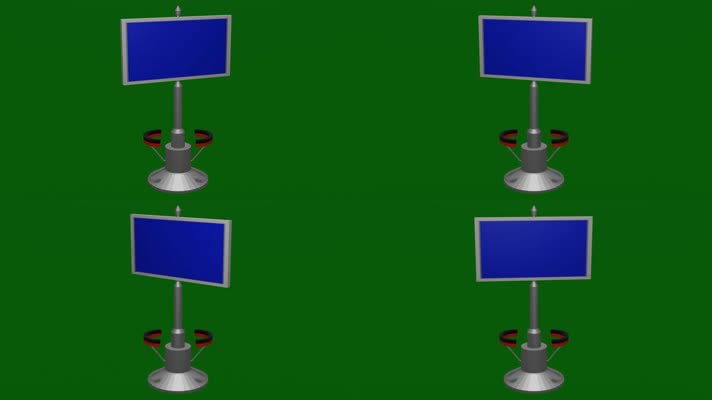 无限循环磁动力广告牌来回旋转动画绿屏抠像