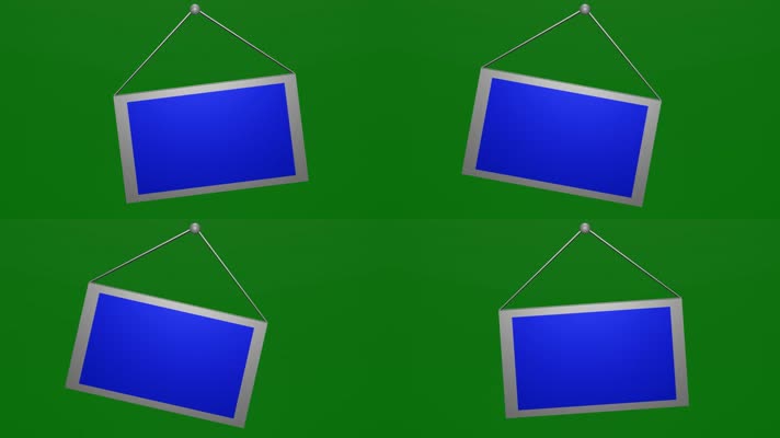 无限循环左右来回摇摆的蓝屏广告牌绿幕素材