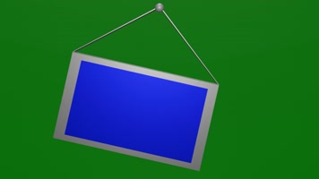 无限循环左右来回摇摆的蓝屏广告牌绿幕素材